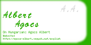 albert agocs business card